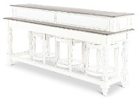 Antique White Console Bar Table and Stools - Magnolia Manor-6