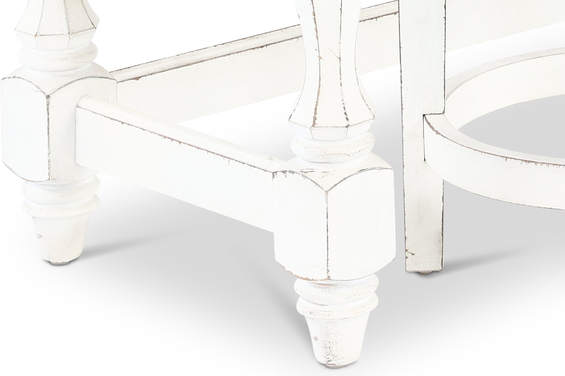 Magnolia Manor Antique White Console Bar Table and Stools-7