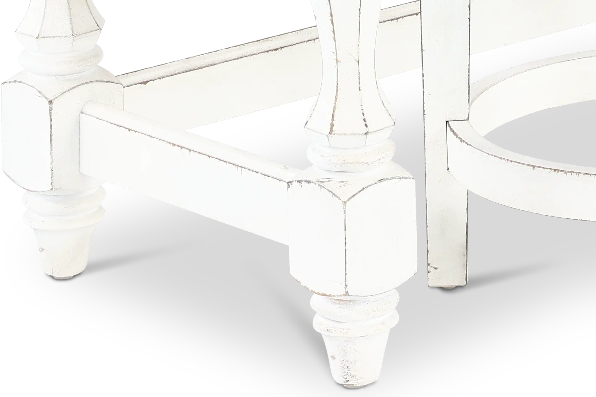 Magnolia Manor Antique White Console Bar Table and Stools-7