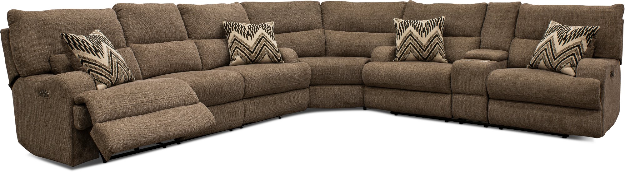 Brown Power Reclining Sectional Sofa - Brindle-3