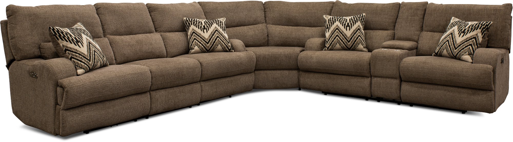 Brown Power Reclining Sectional Sofa - Brindle-5