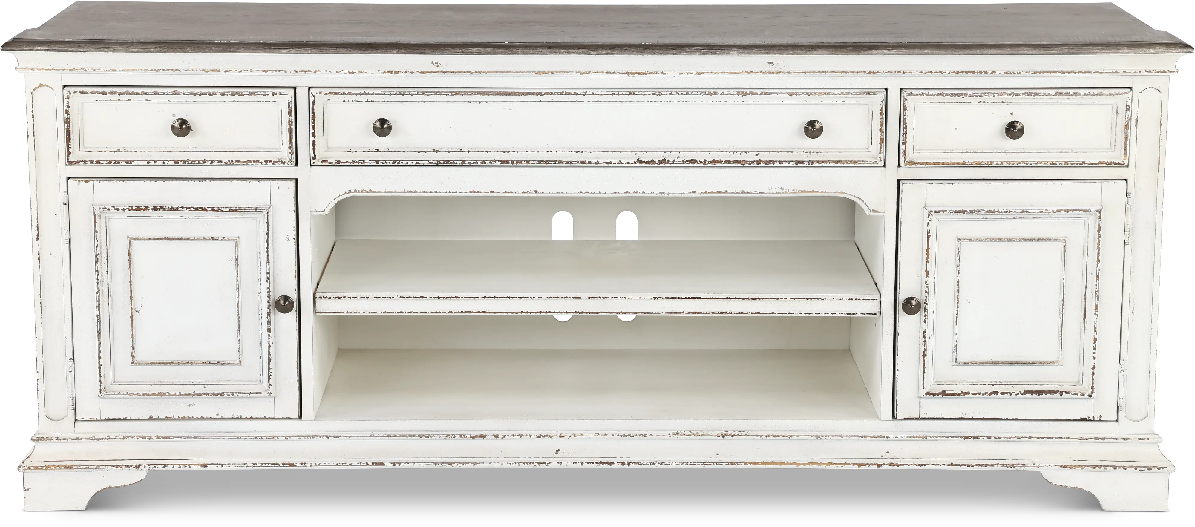 Magnolia Manor Antique White 70 Inch TV Stand-1
