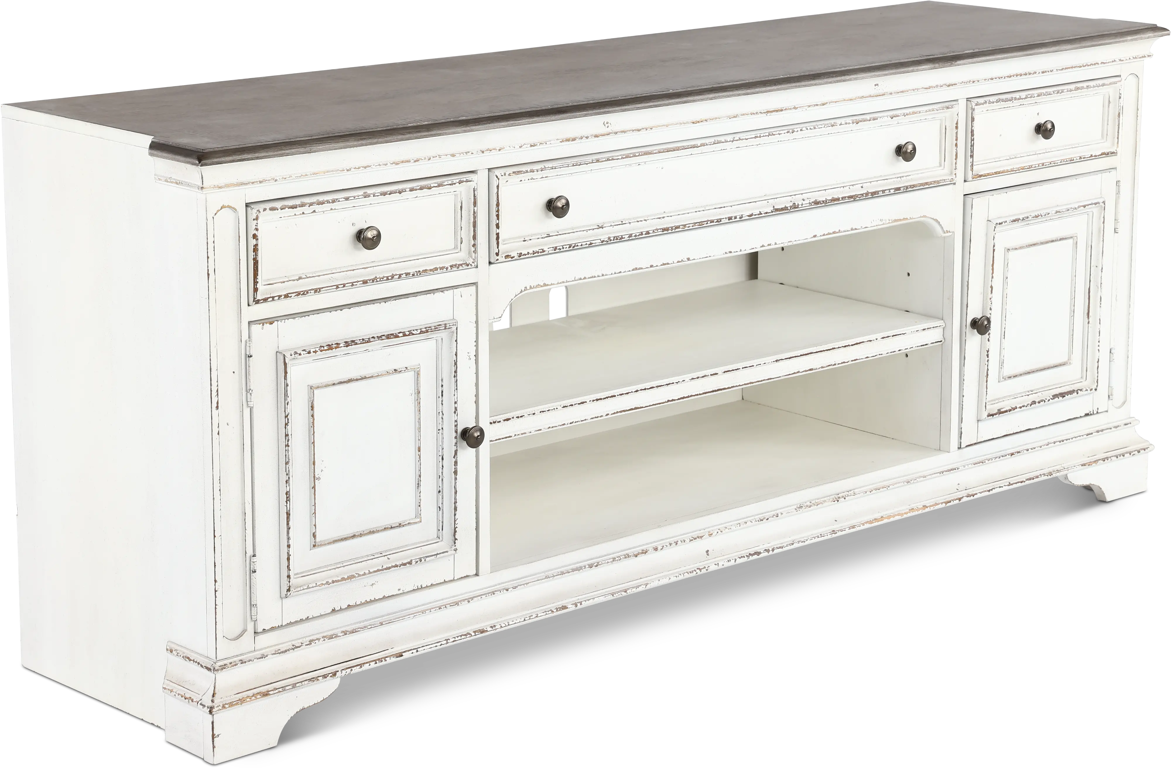 Magnolia Manor Antique White 70 Inch TV Stand-2