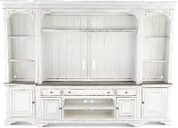 Magnolia Manor Antique White 4 Piece Entertainment Center