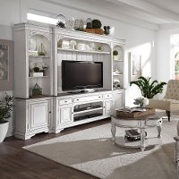 Magnolia Manor Antique White 4 Piece Entertainment Center-2