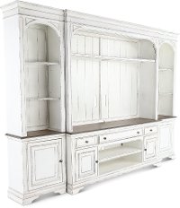 Magnolia Manor Antique White 4 Piece Entertainment Center-3