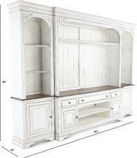 Magnolia Manor Antique White 4 Piece Entertainment Center-4