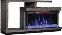 60 Inch Oak Panoramic Fireplace TV Stand - Wright