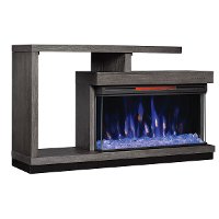 60 Inch Oak Panoramic Fireplace TV Stand - Wright-4