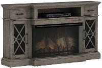 70 Inch Weathered Gray Fireplace TV Stand - Hamilton-3