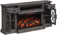 70 Inch Weathered Gray Fireplace TV Stand - Hamilton-4