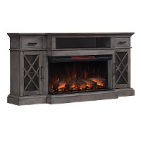 70 Inch Weathered Gray Fireplace TV Stand - Hamilton-5