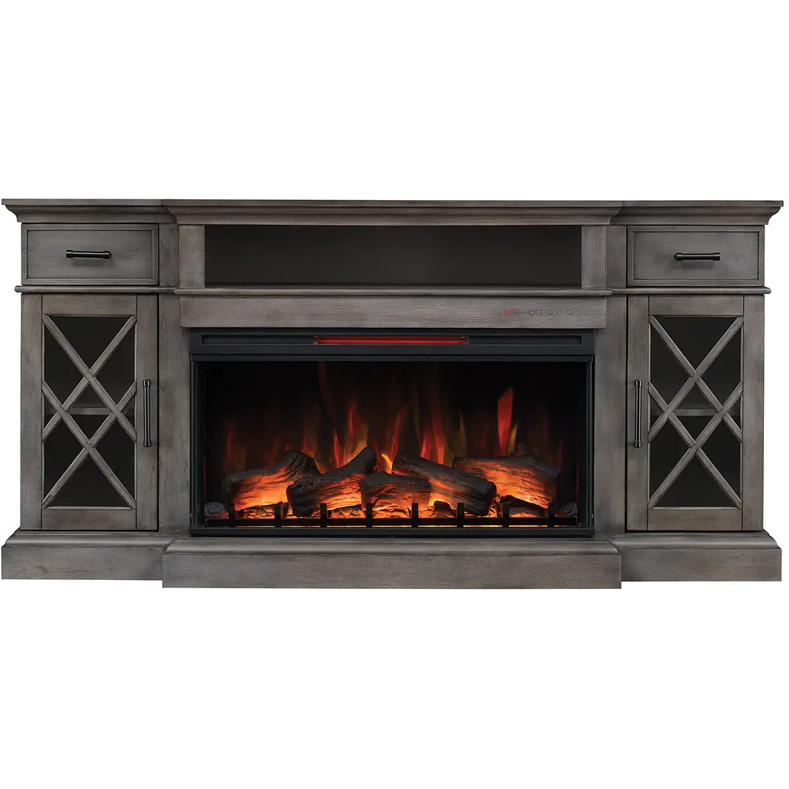 Hamilton Weathered Gray 70 Fireplace TV Stand
