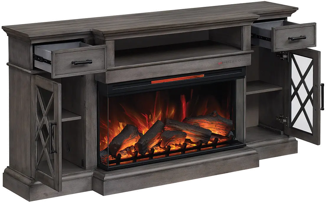 Hamilton Weathered Gray 70 Fireplace TV Stand-4
