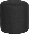 Contemporary Black Round Ottoman Pouf - Barrington