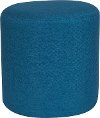Contemporary Blue Round Ottoman Pouf - Barrington