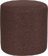 Contemporary Brown Round Ottoman Pouf - Barrington