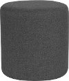 Contemporary Dark Gray Round Ottoman Pouf - Barrington