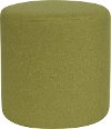 Contemporary Green Round Ottoman Pouf - Barrington
