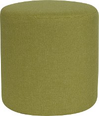 Contemporary Green Round Ottoman Pouf - Barrington