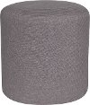 Contemporary Light Gray Round Ottoman Pouf - Barrington