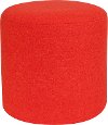Contemporary Orange Round Ottoman Pouf - Barrington