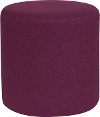 Contemporary Purple Round Ottoman Pouf - Barrington