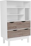 Contemporary Oak White Bookshelf - St. Claire