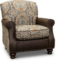 Traditional Desert Brown Chocolate Accent Chair - Cognac