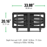 VLF628-B1 Sanus Full-Motion Mount For 46 Inch - 90 Inch TVs-8
