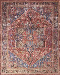 LF-09MHRED/BLU7.6X9.6 8 x 10 Large Red and Blue Rug - Lucca