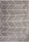 8 x 10 Large Herringbone Gray and Ivory Area Rug - Elements