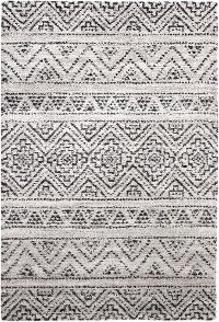 5 x 8 Medium Beige, Ivory, and Charcoal Gray Area Rug - Granada