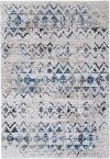 5 x 8 Medium Charcoal Gray, Ivory, and Blue Rug - Granada