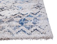 5 x 8 Medium Charcoal Gray, Ivory, and Blue Rug - Granada-3
