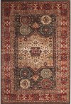 5 x 8 Medium Chocolate Brown, Ivory, and Red Area Rug - Sonoma