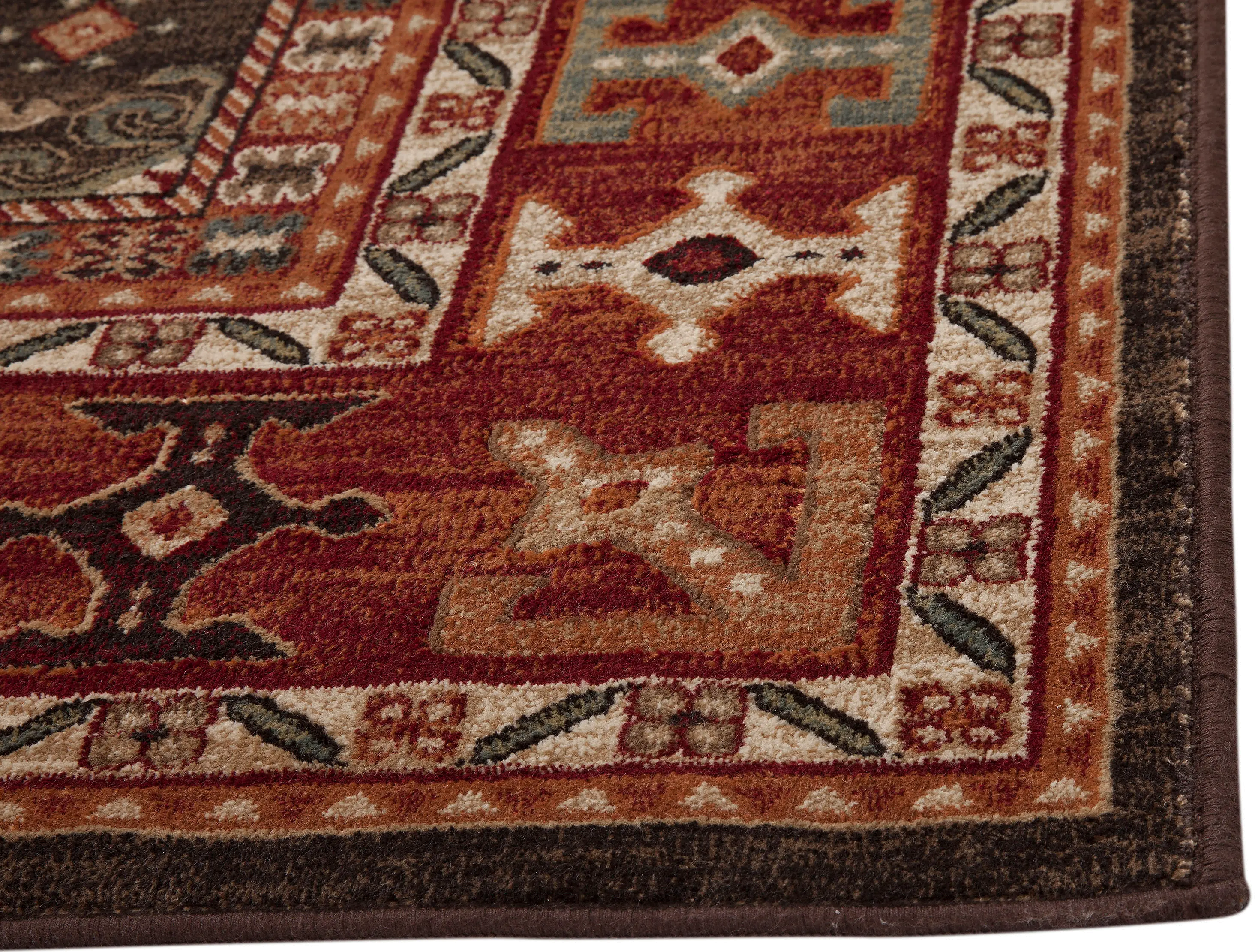 Sonoma 5 x 8 Chocolate Brown, Ivory, and Red Area Rug-2