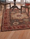 8 x 11 Large Chocolate Brown, Ivory, and Red Area Rug - Sonoma-3