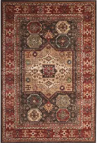 Sonoma 8 x 11 Chocolate Brown, Ivory, and Red Area Rug