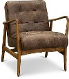 Mid Century Antique Brown Leather Chair - Montana