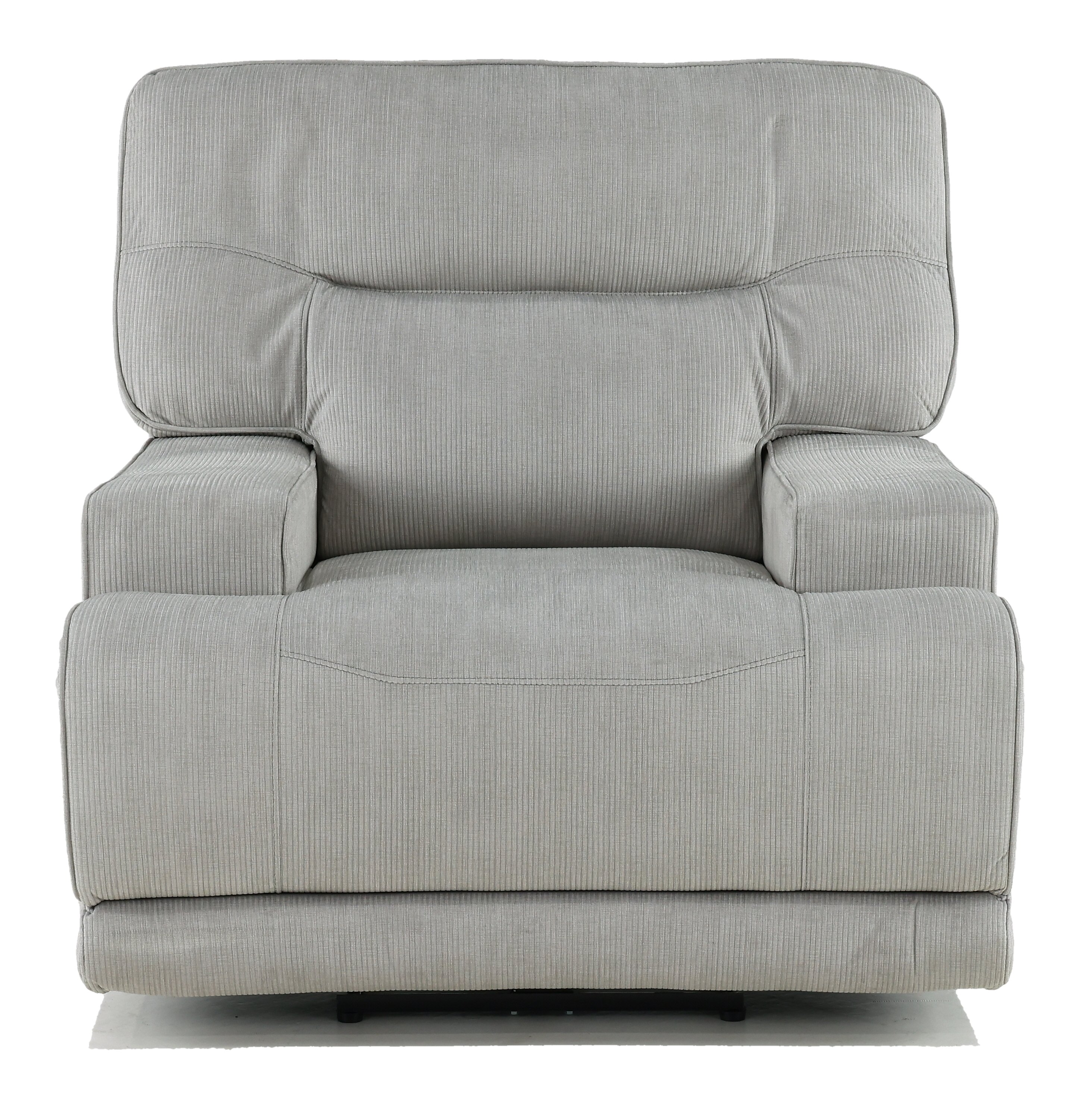 Casual Contemporary Sterling Light Gray Power Recliner - Stanza-1
