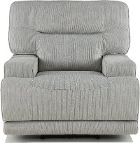 Casual Contemporary Sterling Light Gray Power Recliner - Stanza
