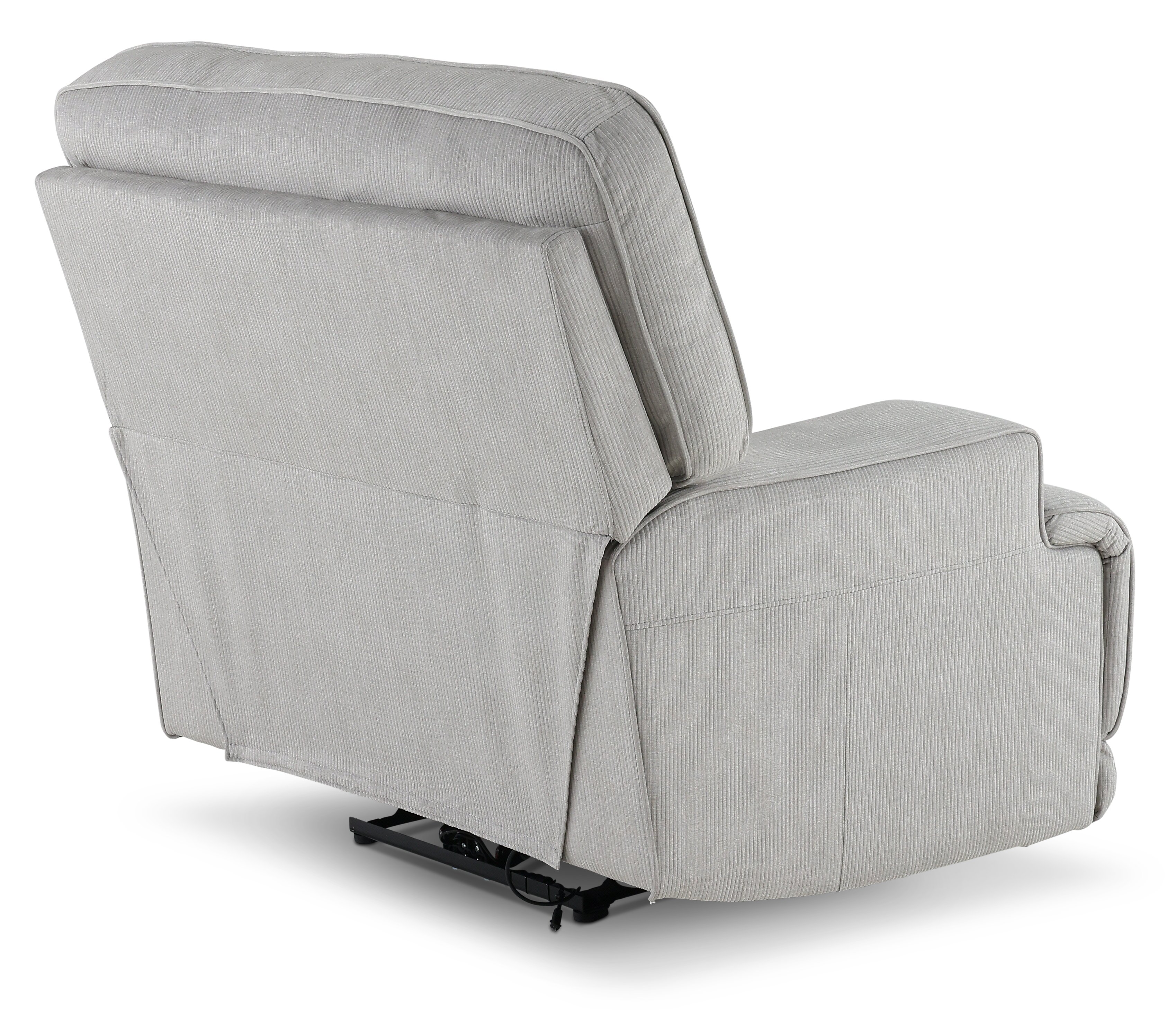 Casual Contemporary Sterling Light Gray Power Recliner - Stanza-3