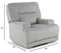 Casual Contemporary Sterling Light Gray Power Recliner - Stanza-4