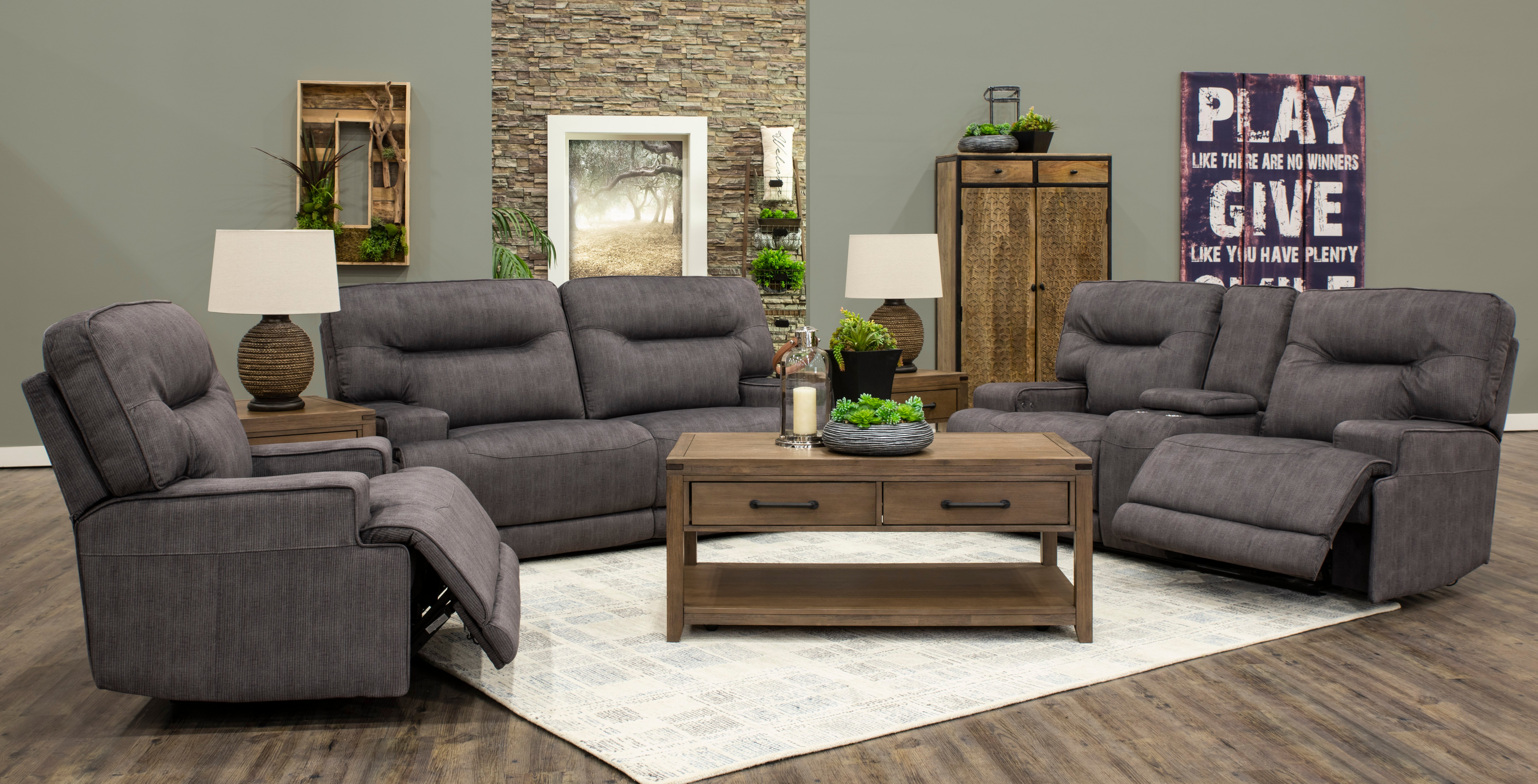 Charcoal Gray Power Reclining Sofa - Stanza-3