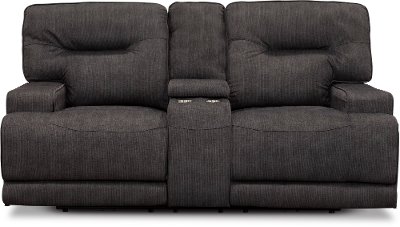 Charcoal Gray Power Reclining Loveseat - Stanza