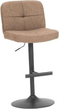 Taupe Adjustable Bar Stool with Back - Harris