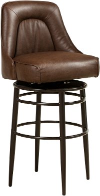 Brown Upholstered Swivel Counter Height Stool - Hanna