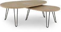 Natural Elm Two Piece Nesting Coffee Table - Oblique