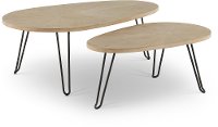 Natural Elm Two Piece Nesting Coffee Table - Oblique-2